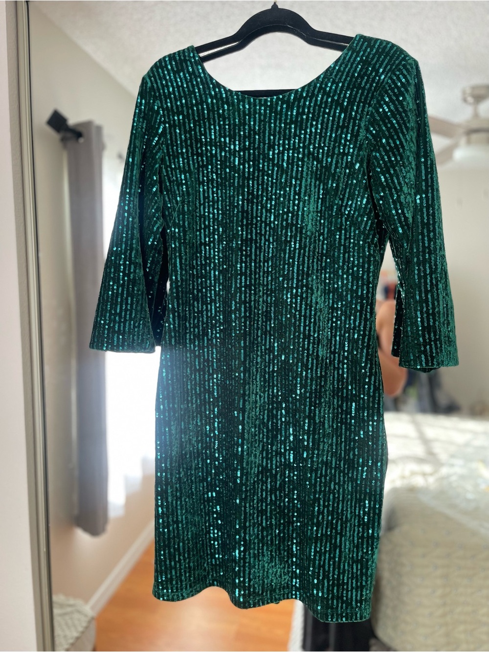 julia jordan Emerald Green 3/4 Sleeve Sheath Dress